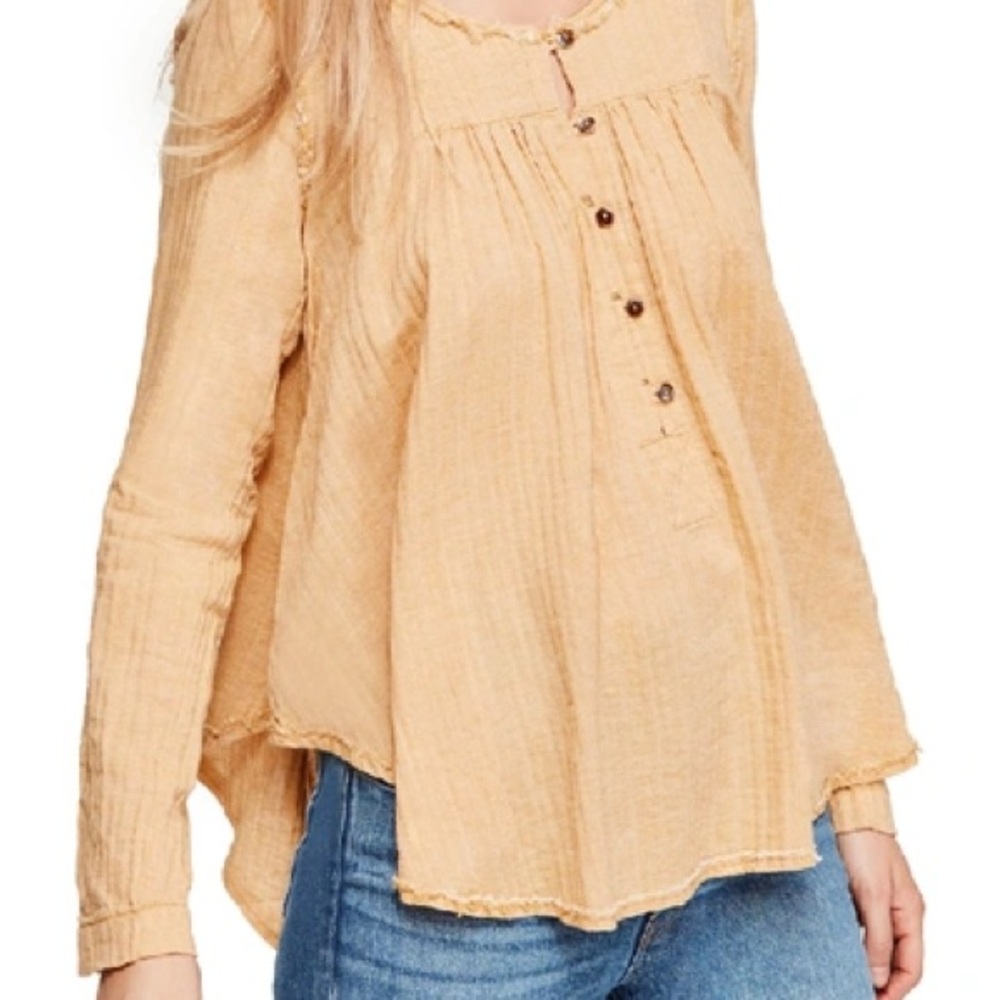 We The Free Tan Textured Top
